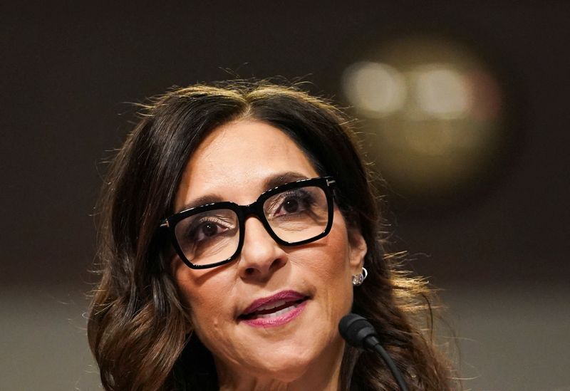 © Reuters. FILE PHOTO: X Corp's CEO Linda Yaccarino testifies during the Senate Judiciary Committee hearing on online child sexual exploitation at the U.S. Capitol in Washington, U.S., January 31, 2024. REUTERS/Nathan Howard/File Photo