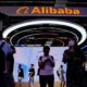 © Reuters. FILE PHOTO: Alibaba Group sign is seen at the World Artificial Intelligence Conference (WAIC) in Shanghai, China July 6, 2023. REUTERS/Aly Song/File photo