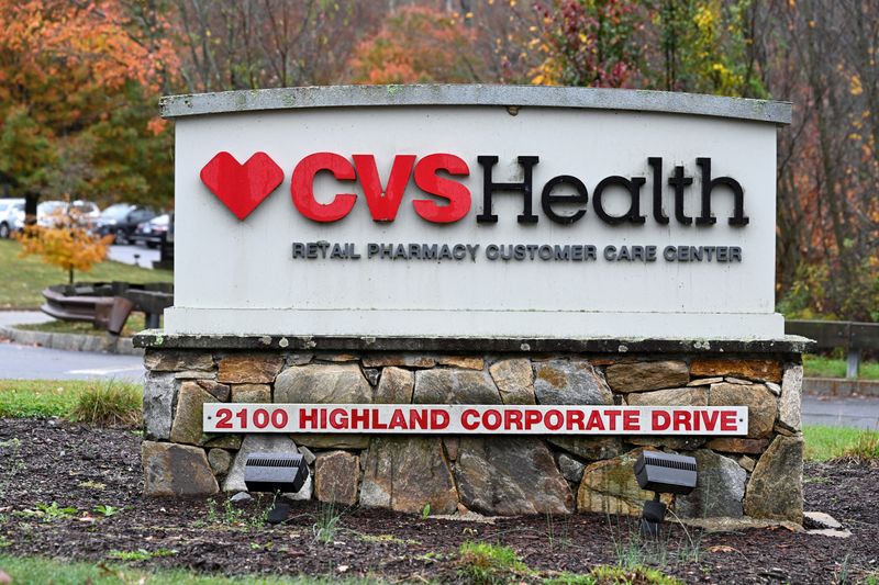 © Reuters. FILE PHOTO: A general view shows a sign of CVS Health Retail Pharmacy Customer Care Center, at CVS headquarters of CVS Health Corp in Woonsocket, Rhode Island, U.S. October 30, 2023. REUTERS/Faith Ninivaggi/File Photo