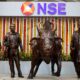 © Reuters. FILE PHOTO: Statues of people and a bull are seen next to the logo of the National Stock Exchange (NSE) in Mumbai, India, September 6, 2024. REUTERS/Francis Mascarenhas/File photo