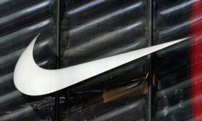 © Reuters. FILE PHOTO: The Nike swoosh logo is seen outside the store on 5th Ave in New York, New York, U.S., March 19, 2019.   REUTERS/Carlo Allegri/File Photo