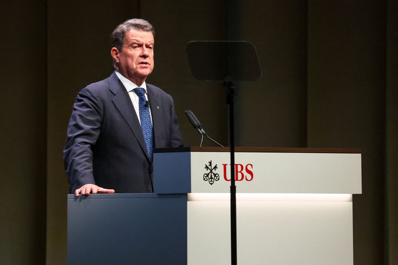 © Reuters. Chairman of UBS Colm Kelleher, Basel, Switzerland, April 24, 2024. REUTERS/Denis Balibouse