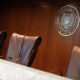 © Reuters. The seal of the National Labor Relations Board (NLRB) is seen at their headquarters in Washington, D.C., U.S., May 14, 2021. REUTERS/Andrew Kelly/File Photo