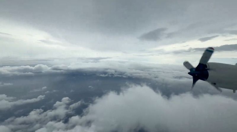 © Reuters. A view of the Tropical Storm Helene from National Oceanic and Atmospheric Administration's (NOAA) airplane, September 25,2024 is seen in this screen grab obtained from social media video. Nick Underwood, NOAA/via REUTERS